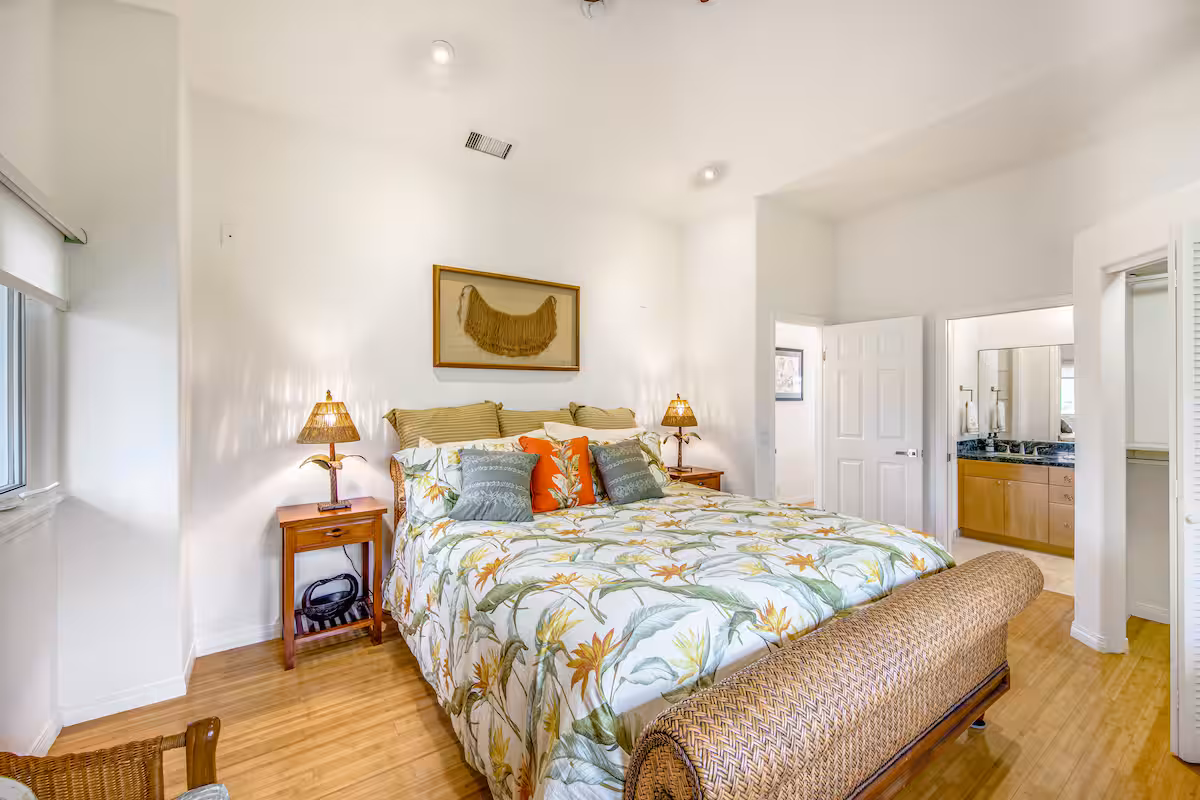 Luxurious guest bedroom with premium furnishings